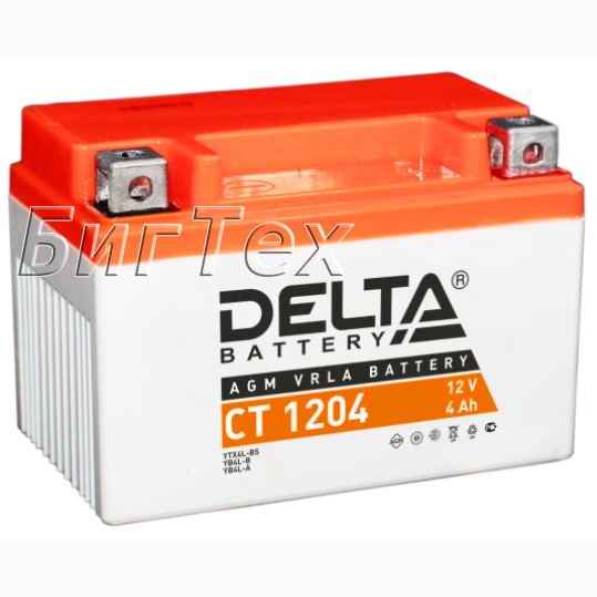 Мото аккумулятор DELTA CT 1204 AGM (YT4L-BS) 4 Ач