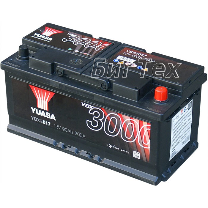 Аккумулятор автомобильный YUASA YBX3017 SMF 90 Ач