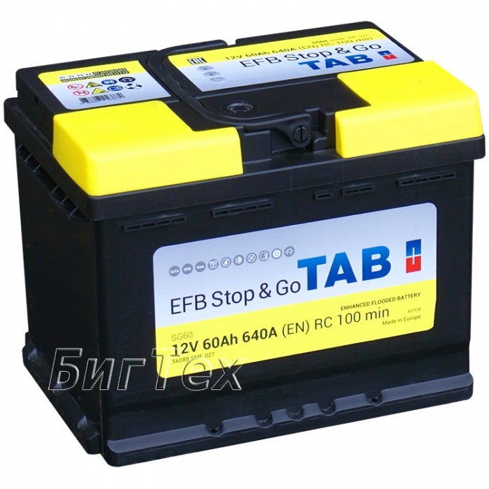 Аккумулятор автомобильный TAB EFB Stop Go L2,...