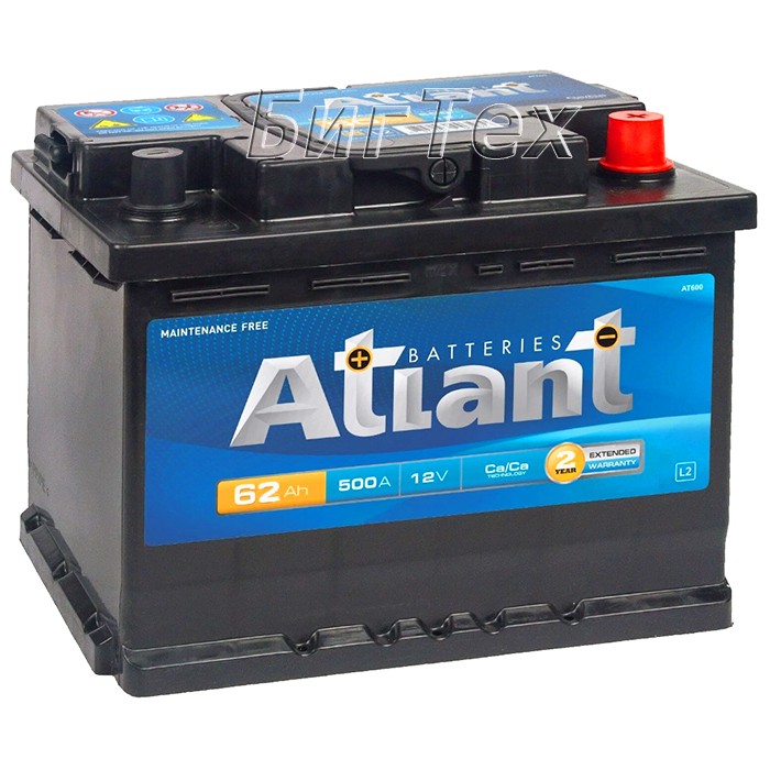 Аккумулятор автомобильный ATLANT 62Ач 520A