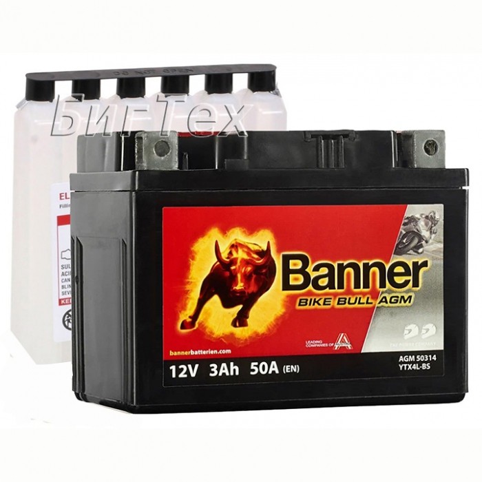 Мото аккумулятор BANNER BIKE Bull YTX4L-BS...