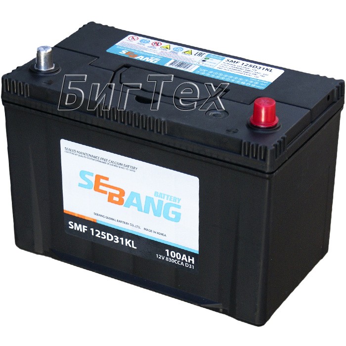 Аккумулятор автомобильный SEBANG 125D31KL 100 Ач