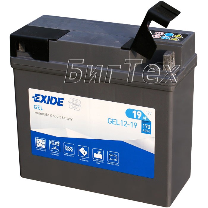 Мото аккумулятор EXIDE 12-19 Gel 19 Ач гелевый