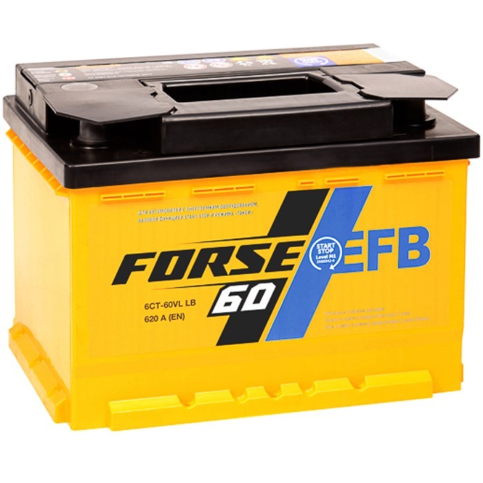 Аккумулятор автомобильный FORSE EFB 60 Ач 620А...
