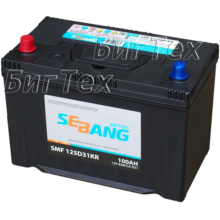 Аккумулятор автомобильный SEBANG 125D31KR 100 Ач
