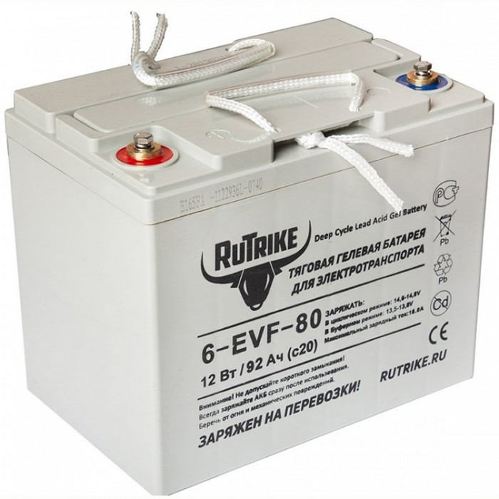 Аккумулятор тяговый RuTrike 6-EVF-80, 90 Ah...