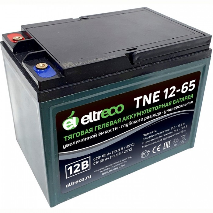 Аккумулятор тяговый Eltreco TNE12-65, 65 Ah...