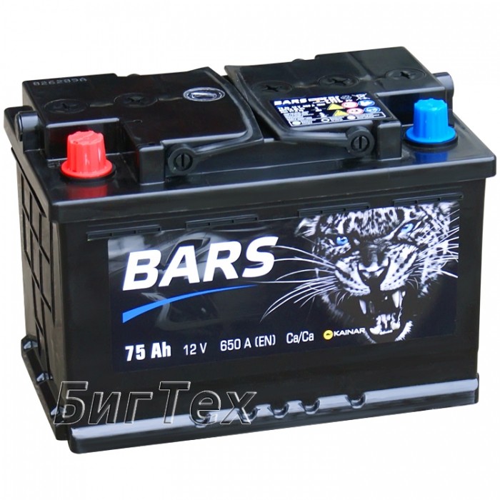 Аккумулятор автомобильный BARS 75Ah п.п.