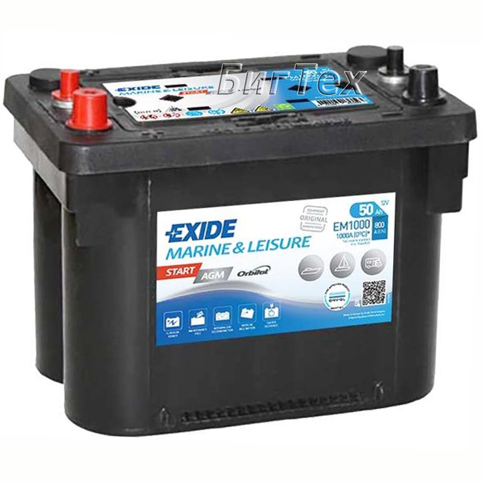 Аккумулятор лодочный EXIDE MARINE AGM EM1000,...