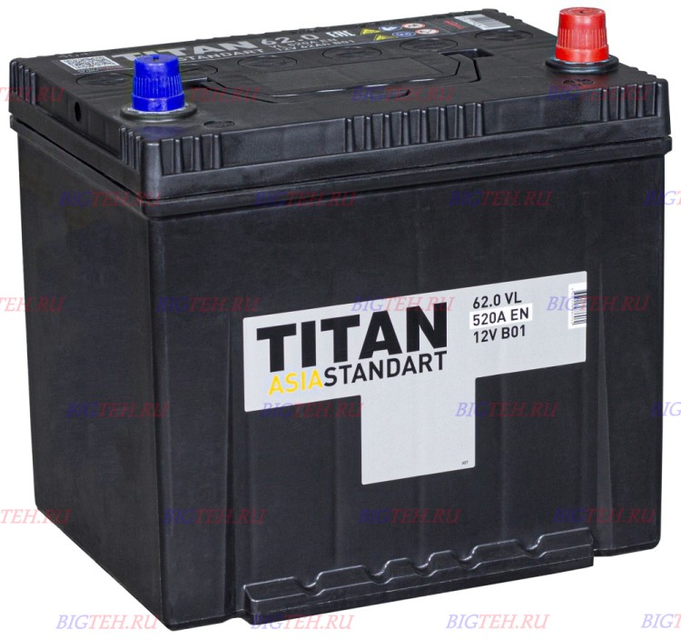 Аккумулятор автомобильный TITAN ASIA STANDART...