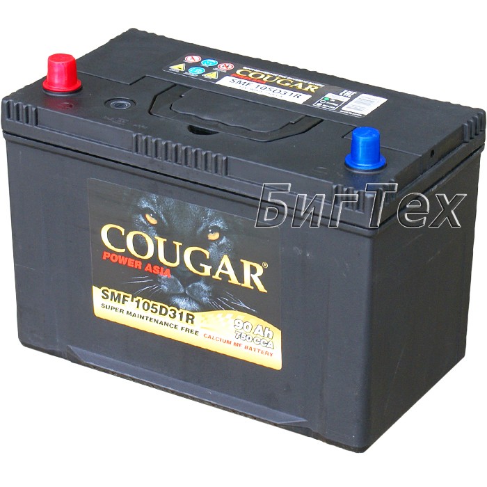 Аккумулятор автомобильный Cougar 105D31R 90 Ач