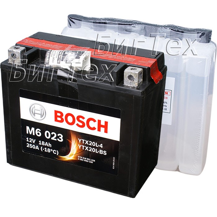 Мото аккумулятор Bosch M6 023 18 Ач (YTX20L-BS)
