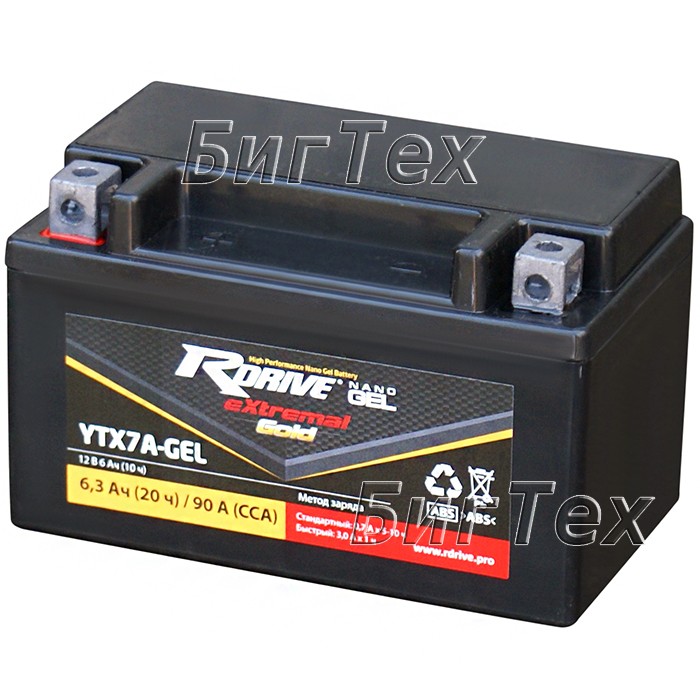 Мото аккумулятор RDrive Gold YTX7A-GEL 6 Ач