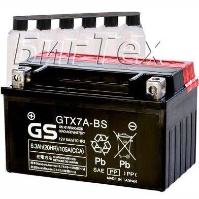 Мото аккумулятор GS GTX7A-BS 6.3 Ач