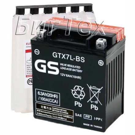 Мото аккумулятор GS GTX7L-BS 6.3 Ач