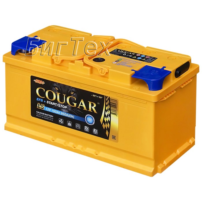 Аккумулятор автомобильный Cougar EFB 100 Ач
