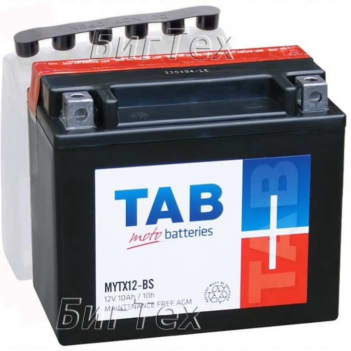 Мото аккумулятор TAB MOTO MYTX12-BS AGM 10 Ач...