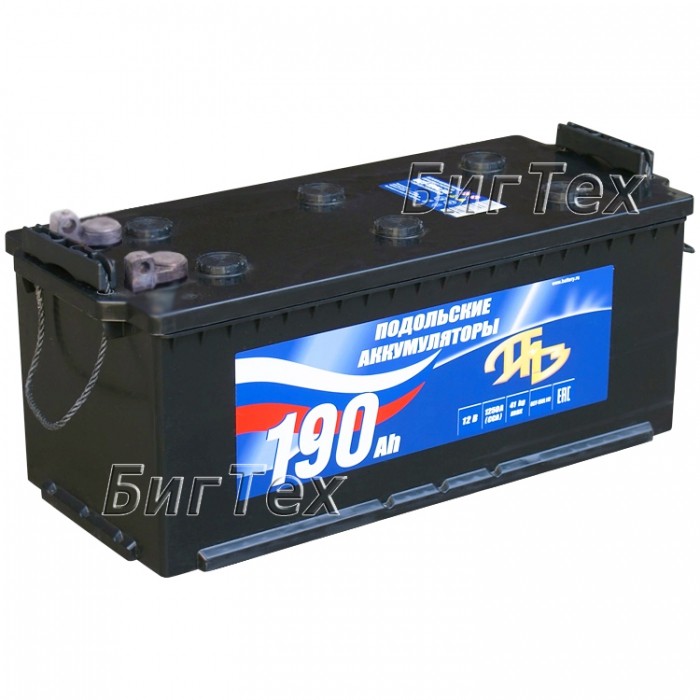 Аккумулятор грузовой Подольск 190 Ач (болт)