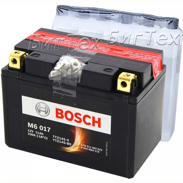 Мото аккумулятор Bosch M6 017 11 Ач (YTZ14S-BS)