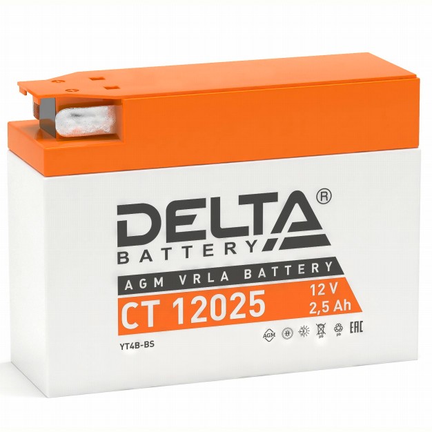 Мото аккумулятор DELTA CT 12025 AGM (YT4B-BS)...