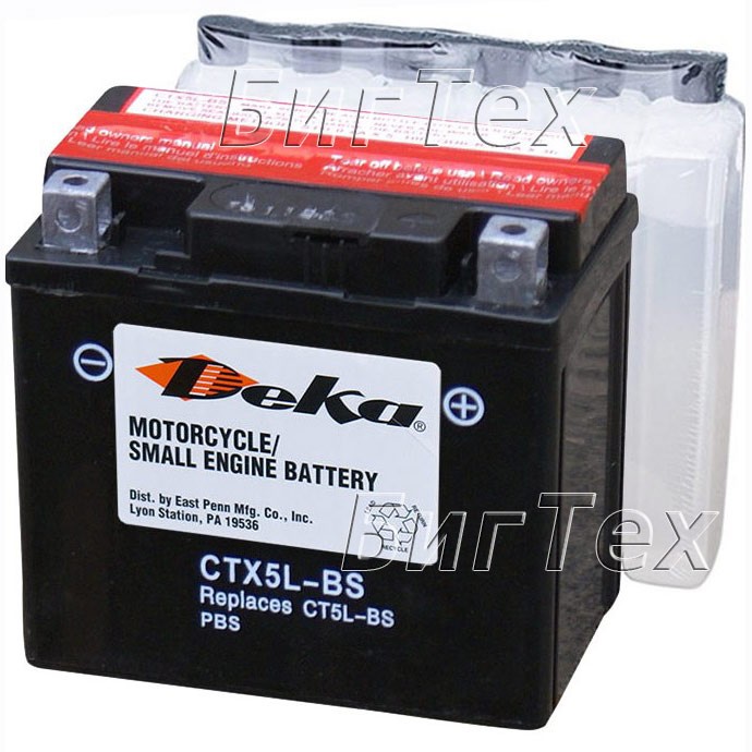 Мото аккумулятор Deka CTX5L-BS, 4Ач