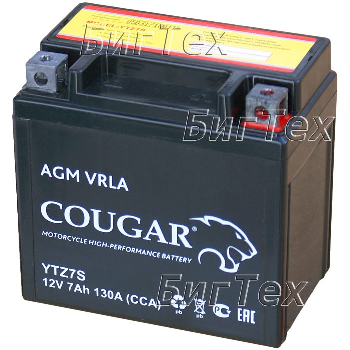 Мото аккумулятор COUGAR YTZ7S AGM VRLA 7 Ач