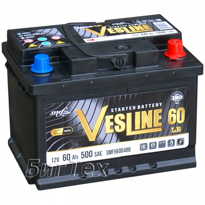 Аккумулятор автомобильный VESLINE L2B 60 Ah...