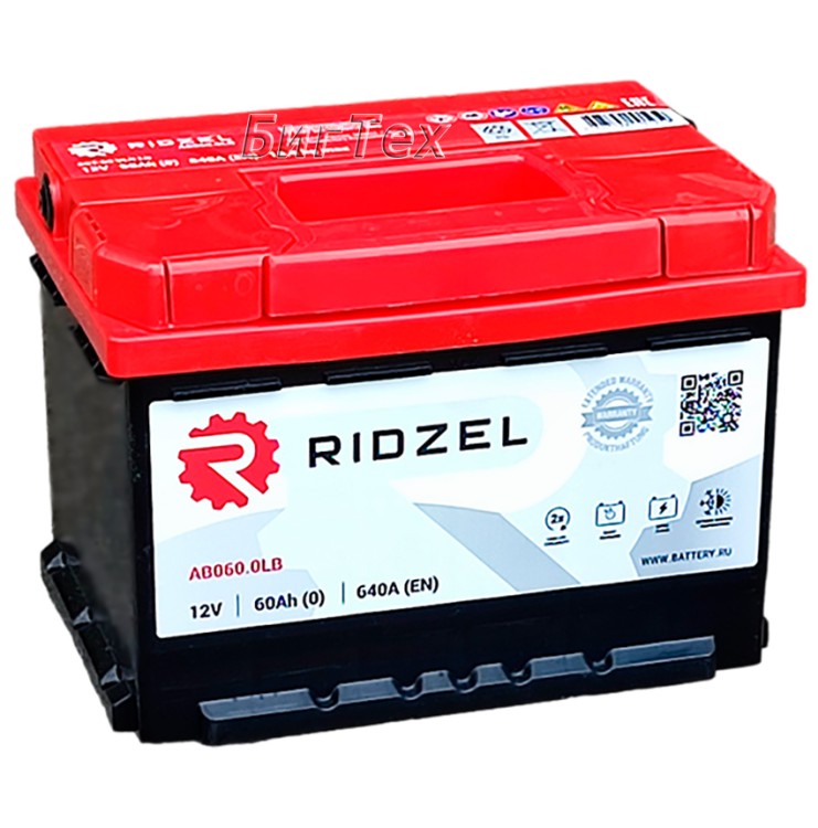 Аккумулятор автомобильный RIDZEL 60 Ah 640А...