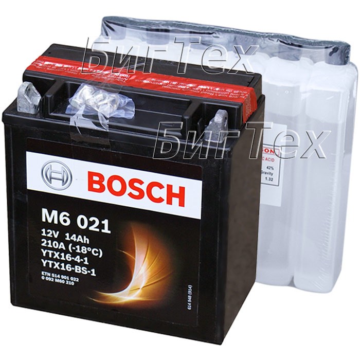 Мото аккумулятор Bosch M6 021 14 Ач (YTX16-BS-1)