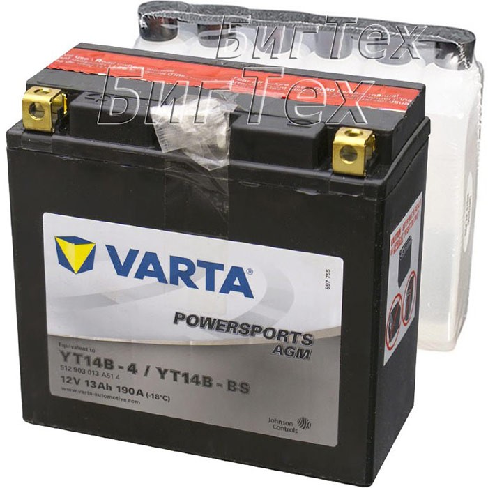 Мото аккумулятор VARTA Powersports AGM YT14B-BS...