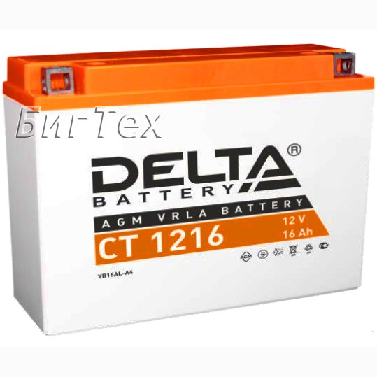 Мото аккумулятор DELTA CT 1216 AGM (YB16AL-A2)...