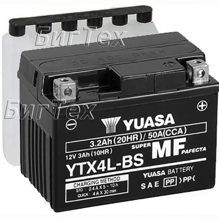 Мото аккумулятор YUASA AGM YTX4L-BS 3.2 Ач