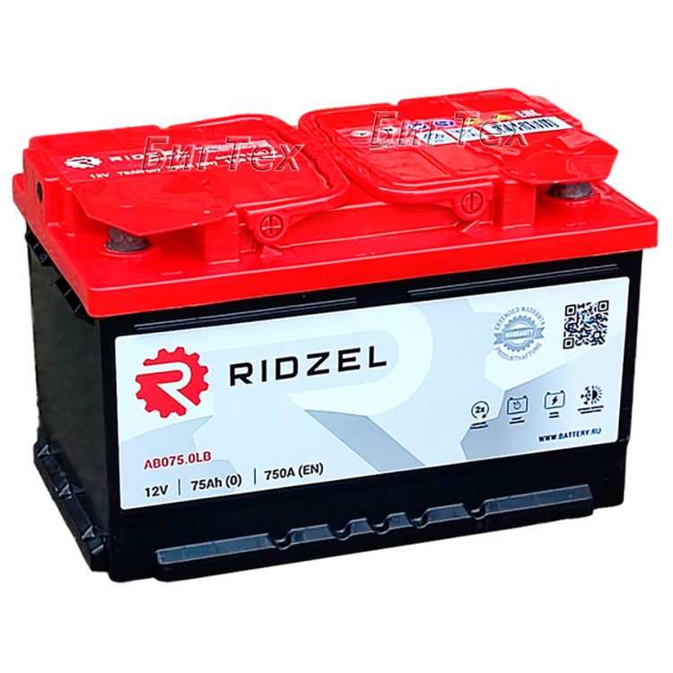 Аккумулятор автомобильный RIDZEL 75 Ah 760...