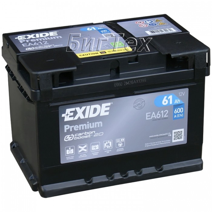Аккумулятор автомобильный Exide Premium EA612...