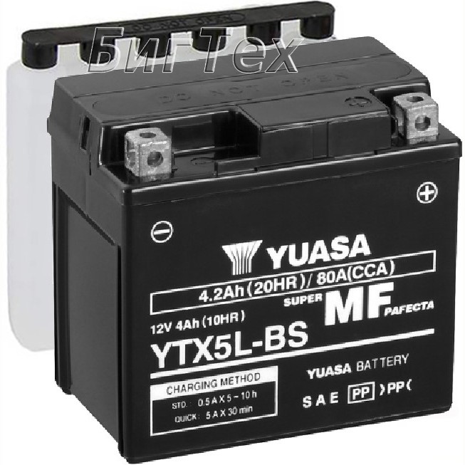 Мото аккумулятор YUASA AGM YTX5L-BS 4.2 Ач