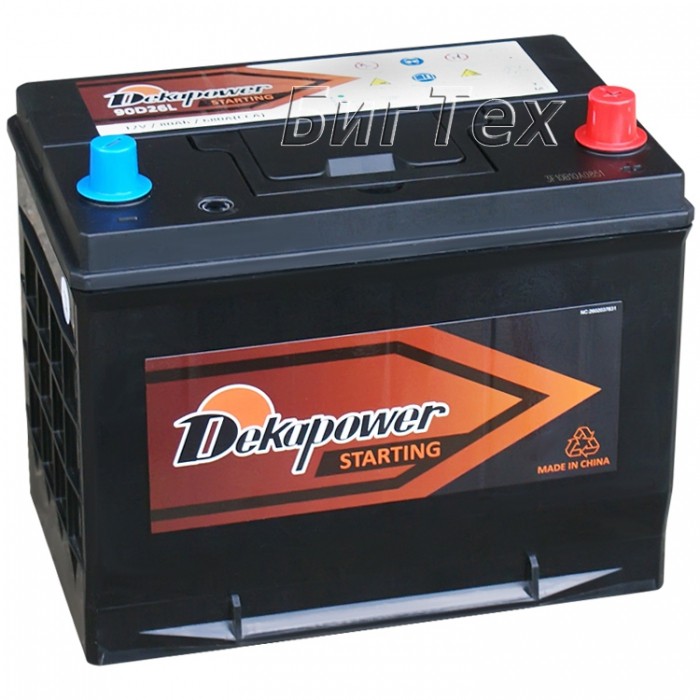 Аккумулятор автомобильный DEKAPOWER 90D26L 80Ач...