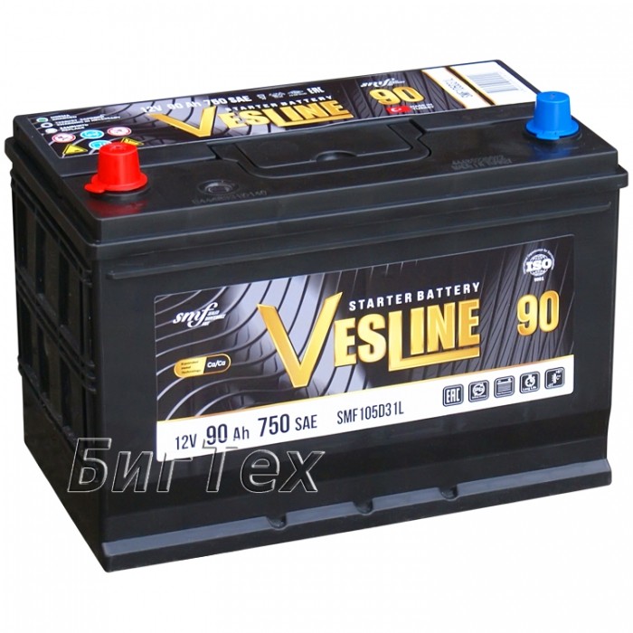 Аккумулятор автомобильный VESLINE SMF 105D31R 90Ah
