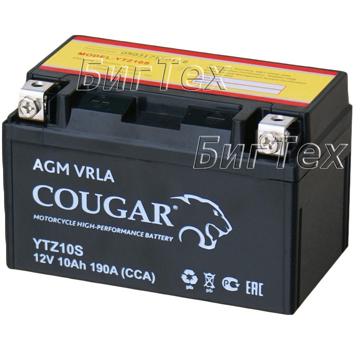Мото аккумулятор COUGAR YTZ10S AGM VRLA 10 Ач