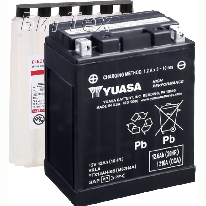 Мото аккумулятор YUASA AGM YTX14AH-BS 12.6 Ач