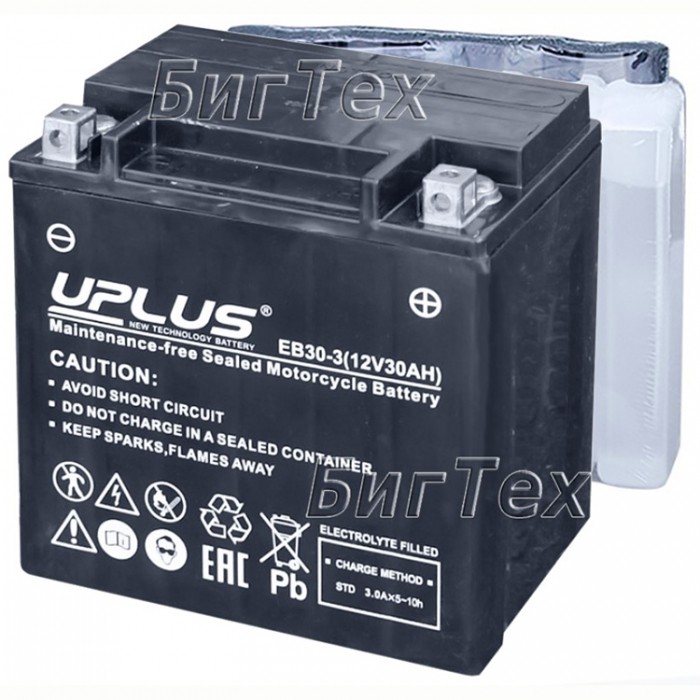 Мото аккумулятор Uplus EBX30L-BS AGM 30 Ач...
