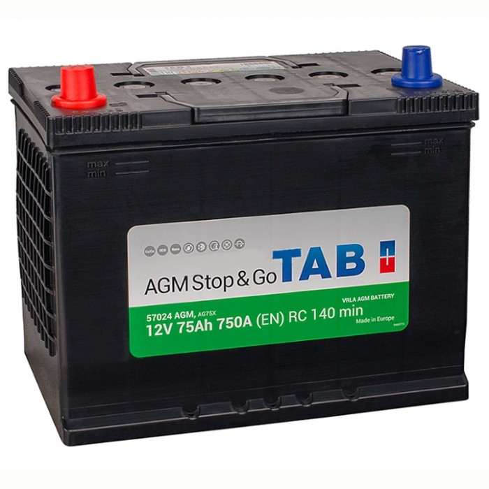 Аккумулятор автомобильный TAB AGM ASIA 75 Ач...