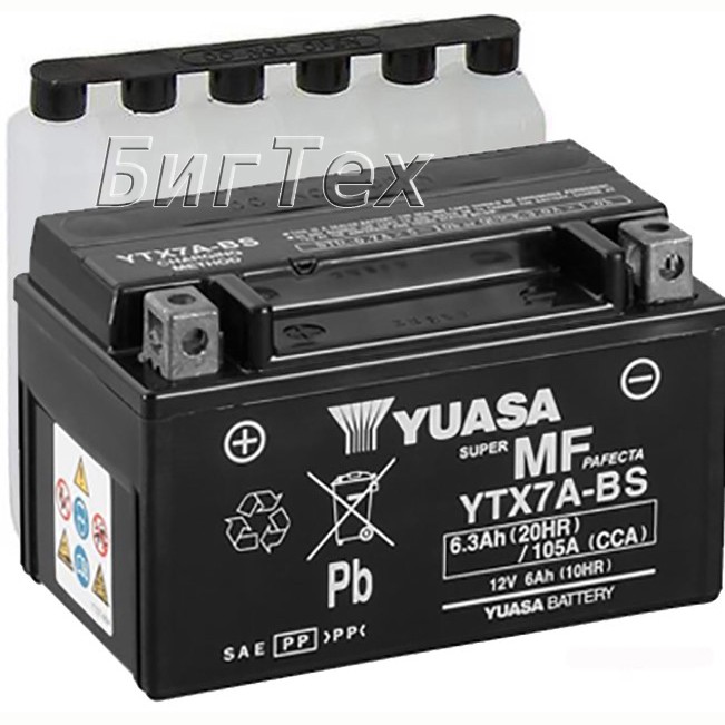 Мото аккумулятор YUASA AGM YTX7A-BS 6.3 Ач