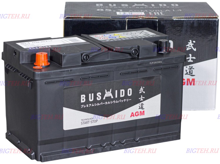 Аккумулятор автомобильный BUSHIDO AGM L4 85Ач...