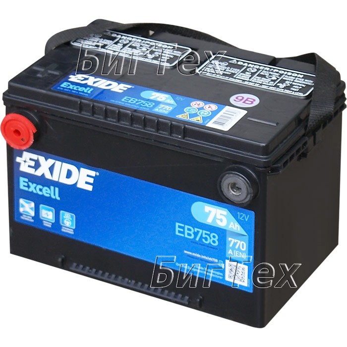 Аккумулятор автомобильный Exide Excell EB758 75...