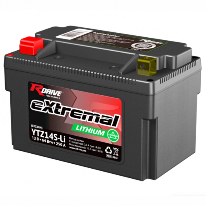 Мото аккумулятор Rdrive LITHIUM YTZ14S-Li 64...