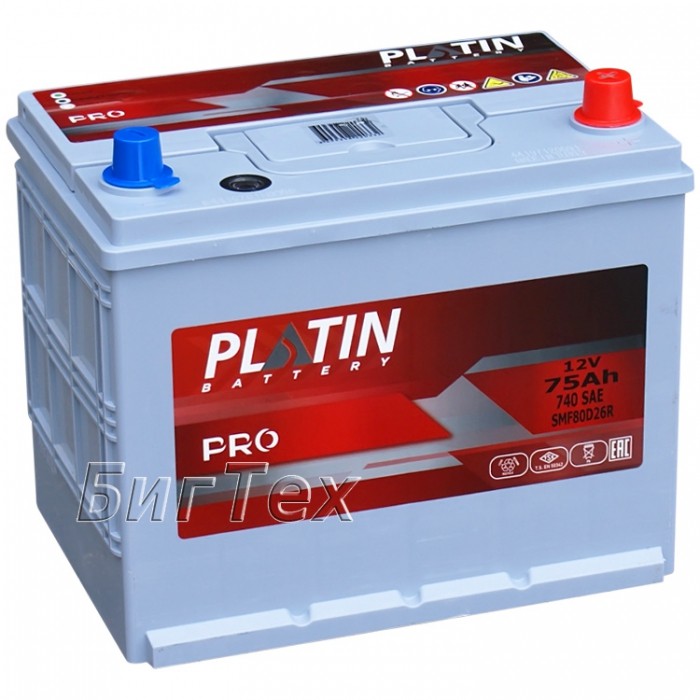 Аккумулятор автомобильный PLATIN PRO ASIA 75 Ah