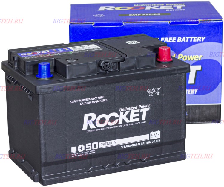 Аккумулятор автомобильный ROCKET SMF 75L-L3...