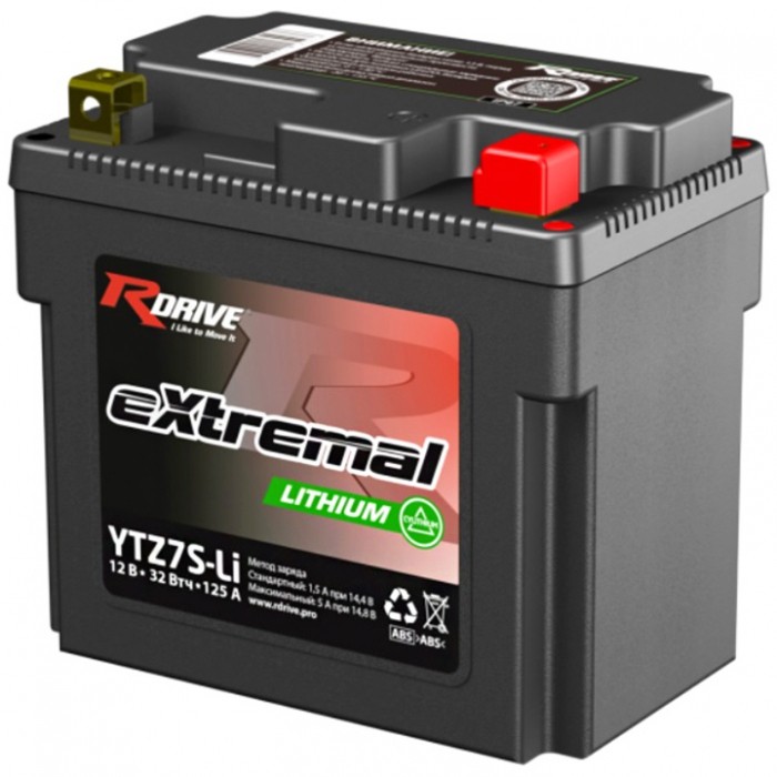 Мото аккумулятор Rdrive LITHIUM YTZ7S-Li 32 Втч...