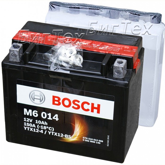 Мото аккумулятор Bosch M6 014 10 Ач (YTX12-BS)