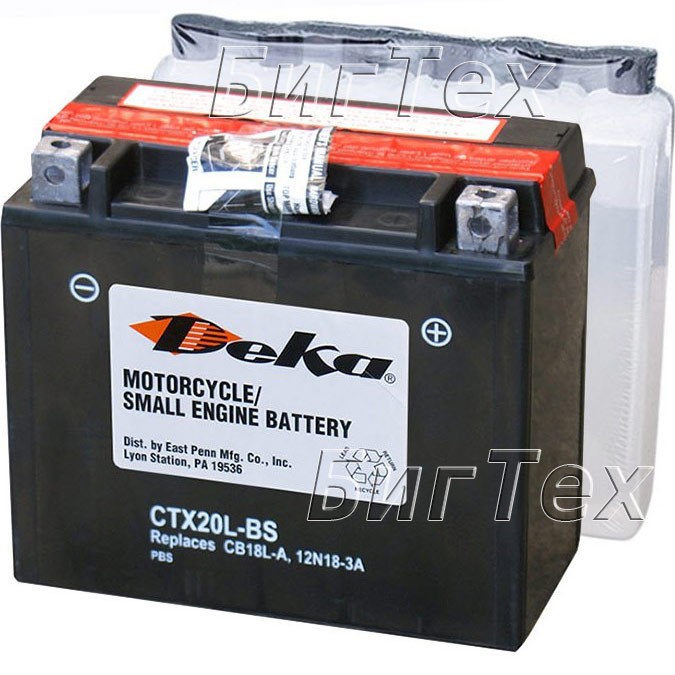 Мото аккумулятор Deka CTX20L-BS 18Ач (CB18L-A)